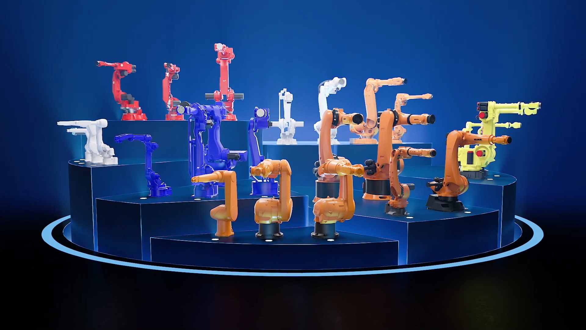 picture of a collection of industrial robots
